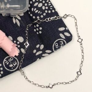 🌹🍃 New Sterling Silver 9 1/2” Clover Anklet w/ Lobster Clasp 🌹🍃